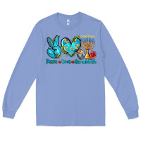 Colony Blue peace love hanukkah Long Sleeve Tee - AdoDesignShop