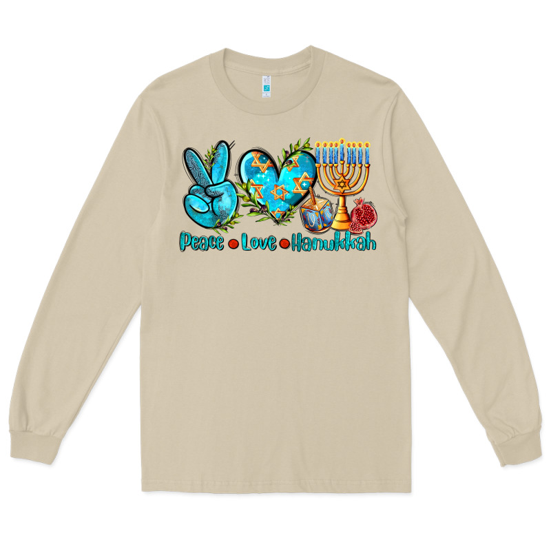 Peace Love Hanukkah Long Sleeve Tee by AdoDesignShop | Teevron