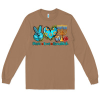 Toasted Coconut peace love hanukkah Long Sleeve Tee - AdoDesignShop
