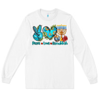 White peace love hanukkah Long Sleeve Tee - AdoDesignShop