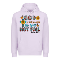 Lilac god is within her she will not fail Premium Hoodie - BundleAndBundleShop