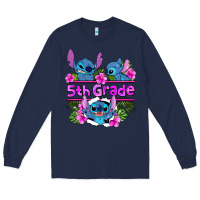Navy preview flower stitch 5th grade Long Sleeve Tee - AdoDesignShop