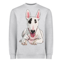 Heather Grey bull terrier Heavyweight Sweatshirt - RanaPortraitStore