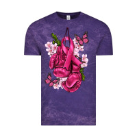 Cloud Purple Cancer Boxing Gloves with Ribbon Vintage Tee - texasbilliewilder