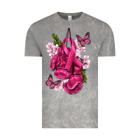 Cloud Rock Cancer Boxing Gloves with Ribbon Vintage Tee - texasbilliewilder