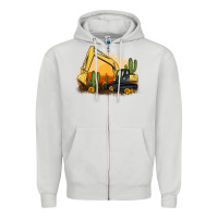 Dove Grey excavator cactus sunflower sunset Zipper Hoodie - Artiststas
