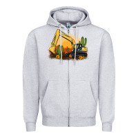 Heather Grey excavator cactus sunflower sunset Zipper Hoodie - Artiststas