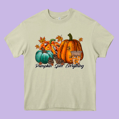 Pumpkin Spice Everthing Heavy Core Tee Designed By Racoondesign