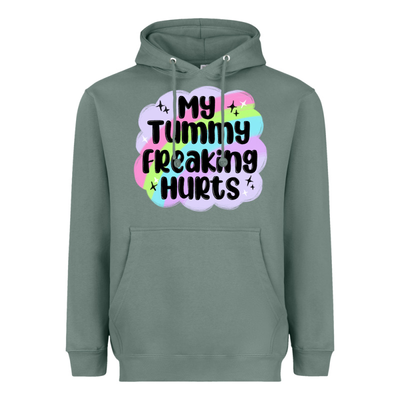 My Tummy Freaking Hurts Heavyweight Hoodie by MaliasSmallBusiness | Teevron
