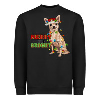 Black merry and bright chihuahua Heavyweight Sweatshirt - RanaPortraitStore