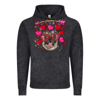 Vintage Black valentine's day  pug Vintage Hoodie - RanaPortraitStore