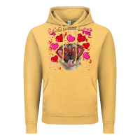 Vintage Mustard valentine's day  pug Vintage Hoodie - RanaPortraitStore
