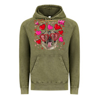 Vintage Olive valentine's day  pug Vintage Hoodie - RanaPortraitStore