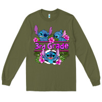 Army Green preview flower stitch 3rd grade Long Sleeve Tee - AdoDesignShop