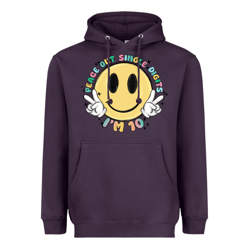 Peace Out Single Digits Im 10 Heavyweight Hoodie by MaliasSmallBusiness | Teevron