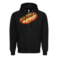 Black American hot dog Zipper Hoodie - AdoDesignShop