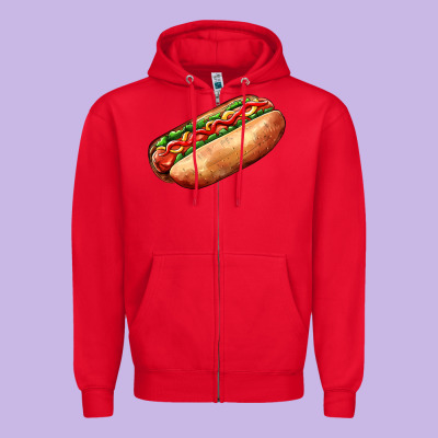 American Hot Dog Zipper Hoodie Designed By Adodesignshop