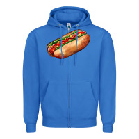 True Royal American hot dog Zipper Hoodie - AdoDesignShop