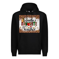 Black santa's favorite teacher Premium Hoodie - AdoDesignShop