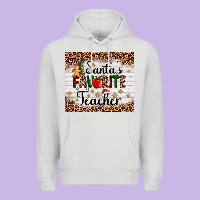 Santa's Favorite Teacher Premium Hoodie Designed By Adodesignshop