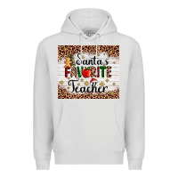 Dove Grey santa's favorite teacher Premium Hoodie - AdoDesignShop