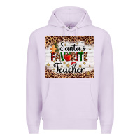 Lilac santa's favorite teacher Premium Hoodie - AdoDesignShop