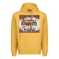 Mustard santa's favorite teacher Premium Hoodie - AdoDesignShop