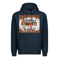 Navy santa's favorite teacher Premium Hoodie - AdoDesignShop