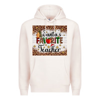 Pale Pink santa's favorite teacher Premium Hoodie - AdoDesignShop