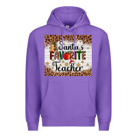 Purple santa's favorite teacher Premium Hoodie - AdoDesignShop