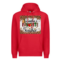 Red santa's favorite teacher Premium Hoodie - AdoDesignShop