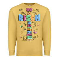 Antique Gold he is risen cross Premium Sweatshirt - MaliasSmallBusiness