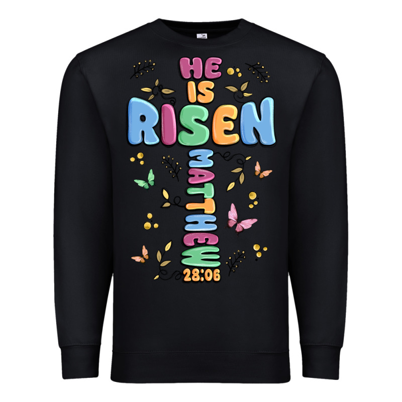He Is Risen Cross Premium Sweatshirt by MaliasSmallBusiness | Teevron