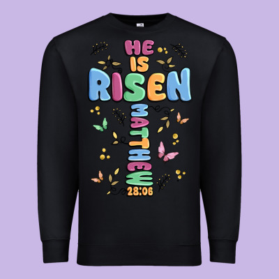 He Is Risen Cross Premium Sweatshirt Designed By Maliassmallbusiness
