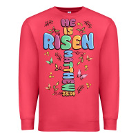Cardinal he is risen cross Premium Sweatshirt - MaliasSmallBusiness
