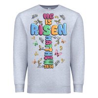 Heather Grey he is risen cross Premium Sweatshirt - MaliasSmallBusiness