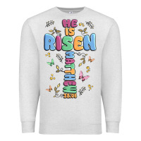 Oatmeal Heather he is risen cross Premium Sweatshirt - MaliasSmallBusiness