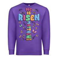 Purple he is risen cross Premium Sweatshirt - MaliasSmallBusiness