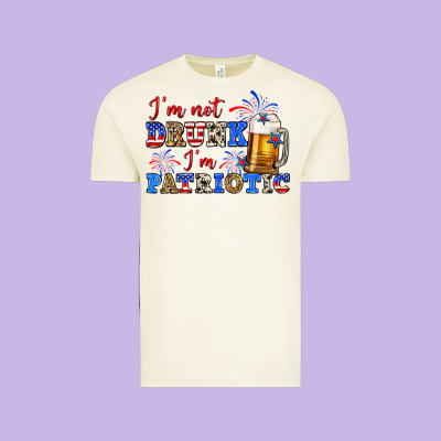 I'm Not Drunk I'm Patriotic Zillion Vintage Tee Designed By Zillion Design Studio