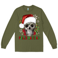 Army Green feliz navidad skull cactus Long Sleeve Tee - JahusDesignShop