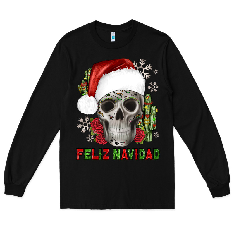 Feliz Navidad Skull Cactus Long Sleeve Tee by JahusDesignShop | Teevron