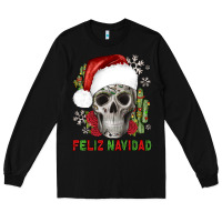 Black feliz navidad skull cactus Long Sleeve Tee - JahusDesignShop
