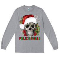Heather Grey feliz navidad skull cactus Long Sleeve Tee - JahusDesignShop