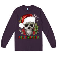 Plum feliz navidad skull cactus Long Sleeve Tee - JahusDesignShop