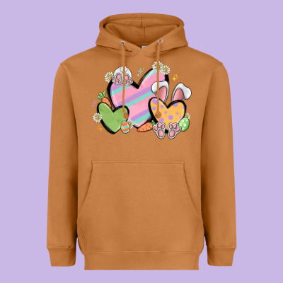 Easter Hearts Heavyweight Hoodie Designed By Maliassmallbusiness