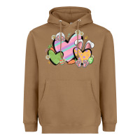Toasted Coconut easter hearts Heavyweight Hoodie - MaliasSmallBusiness