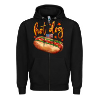 Black hot dog Zipper Hoodie - AdoDesignShop