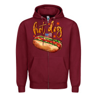 Burgundy hot dog Zipper Hoodie - AdoDesignShop
