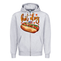 Heather Grey hot dog Zipper Hoodie - AdoDesignShop