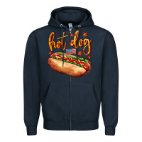 Navy hot dog Zipper Hoodie - AdoDesignShop